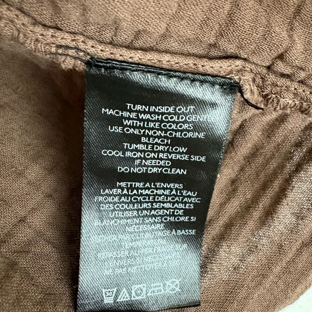 We The Free Chocolate Brown Button-Down Shirt Size M - Picture 5 of 9